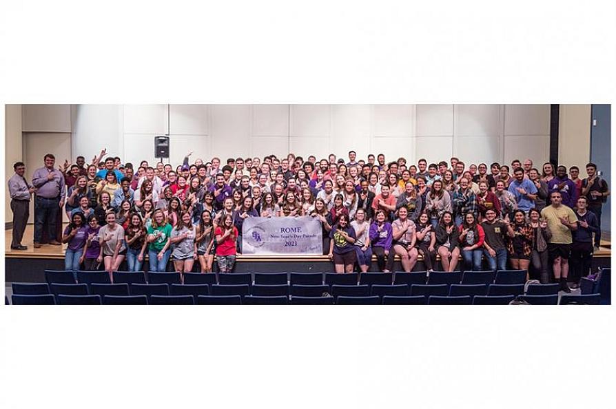 SFA Lumberjack Marching Band members