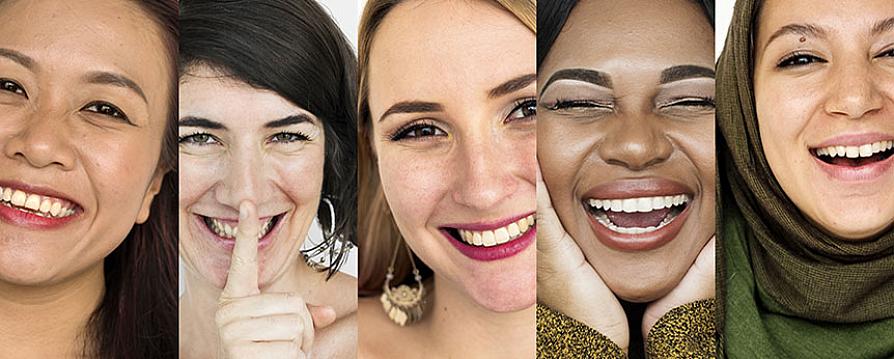 faces of diverse females