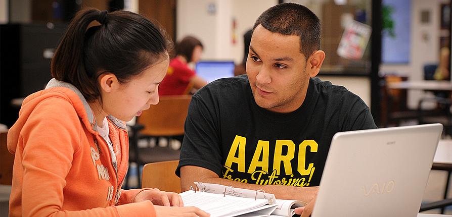 student tutoring another student