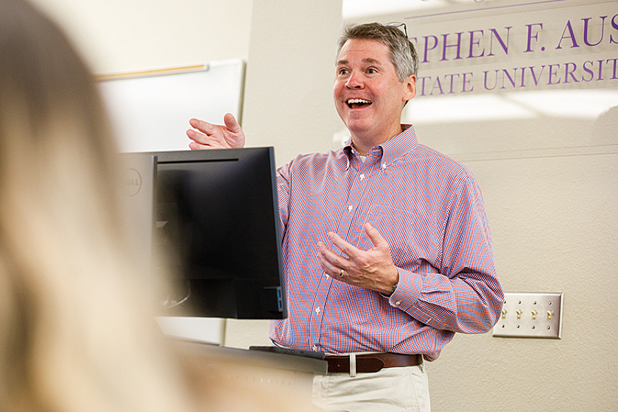 business professor teaching a class