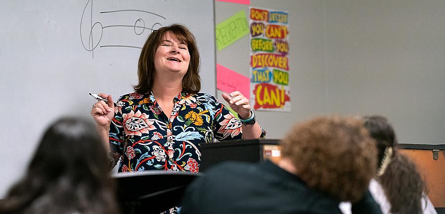 Instructor leading a class