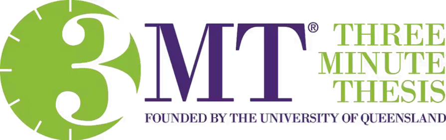 Logo for the Three Minute Thesis (3MT®) competition, founded by The University of Queensland