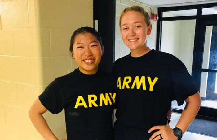 Cadets Hayley Clark and Sarah Sparkman