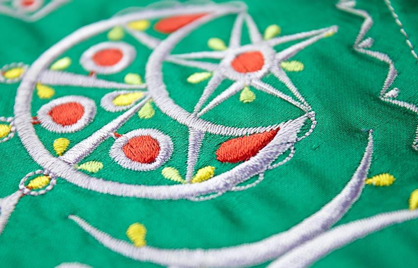 Traditional Tunisian embroidered fabric